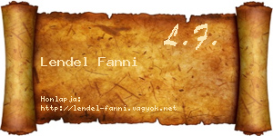 Lendel Fanni névjegykártya